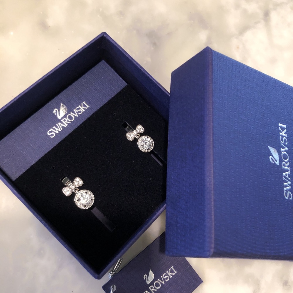 Crystal Bow Dangle Earrings